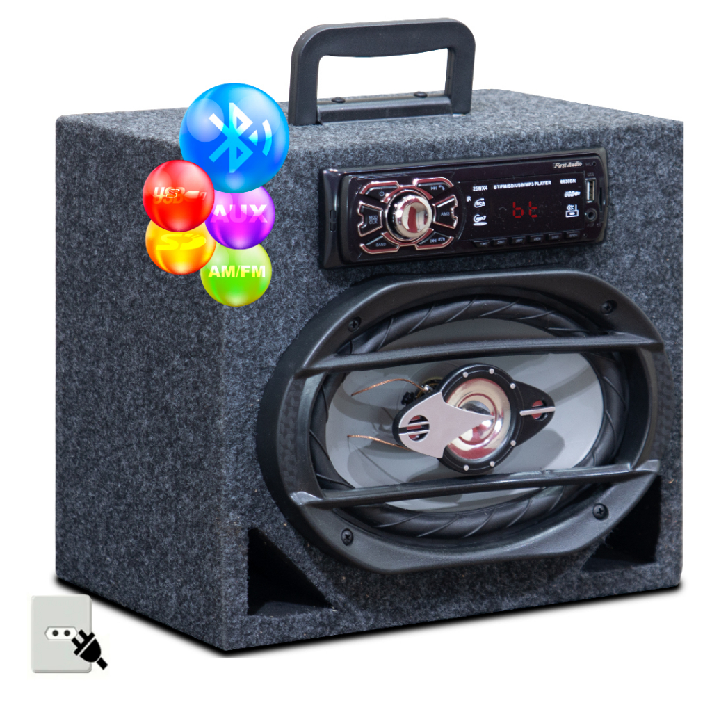 Caixa Bob Residencial 6x9 Fm Usb Bluetooth Potente Forte - Audio