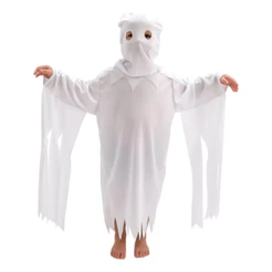 Fantasia de Fantasma Infantil Roupa Fantasma Halloween Capuz Túnica Fantasma Fantasminha