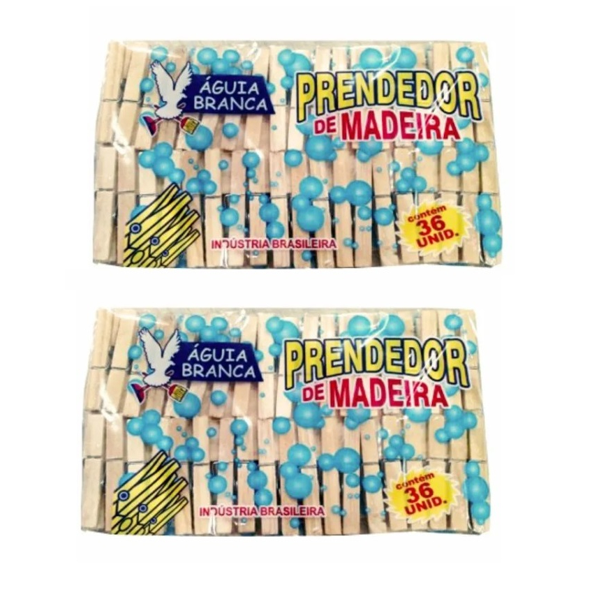Kit Prendedor de Roupas de Madeira 72 Unidades Pregador de Roupas