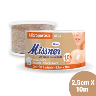 Fita Cirúrgica Micropore Hipoalérgica Discreta Bege Missner 2,5cmX10m
