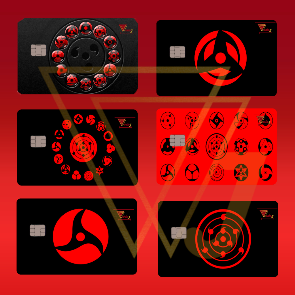 Película Adesivo Cartão Sharingan Rinnegan Kurama Naruto Excelente Qualidade