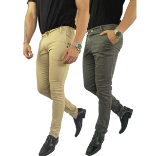 Kit 2 Calças sport fino Masculina sarja - Diversas Cores