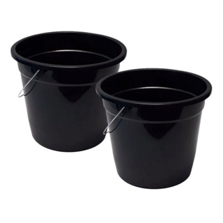 kit 2 Balde de Plástico Preto com Alça Metal 7,5 Litros. em Oferta na Shopee