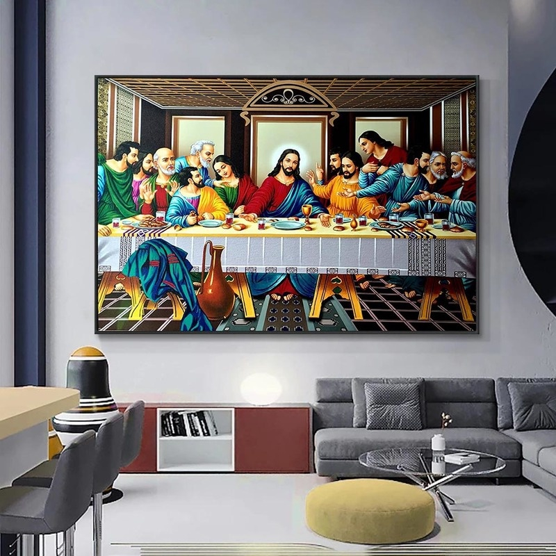quadro decorativo peça unica parede bonita santa ceia ultima ceia apostolos
