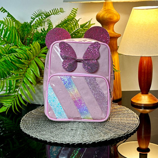 Mochila Infantil Menina Gliter Laço Personagens Bolsa Mochilinha Escolar Passeio Criança Presente Promoção