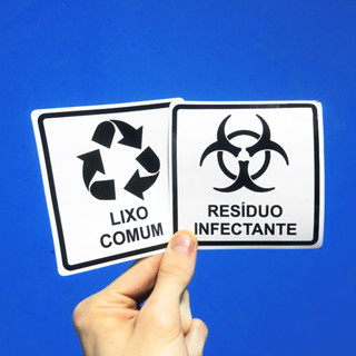 Adesivo Autocolante Vinil para Lixo Comum / Resíduo Infec. para Lixeiras