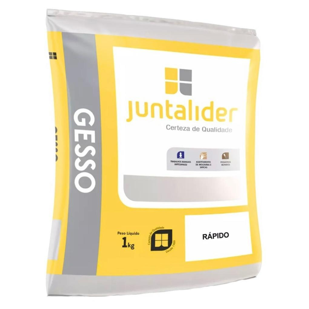 Gesso Secagem Rápida 1 Kg Em Pó Juntalíder Branco em Oferta na Shopee