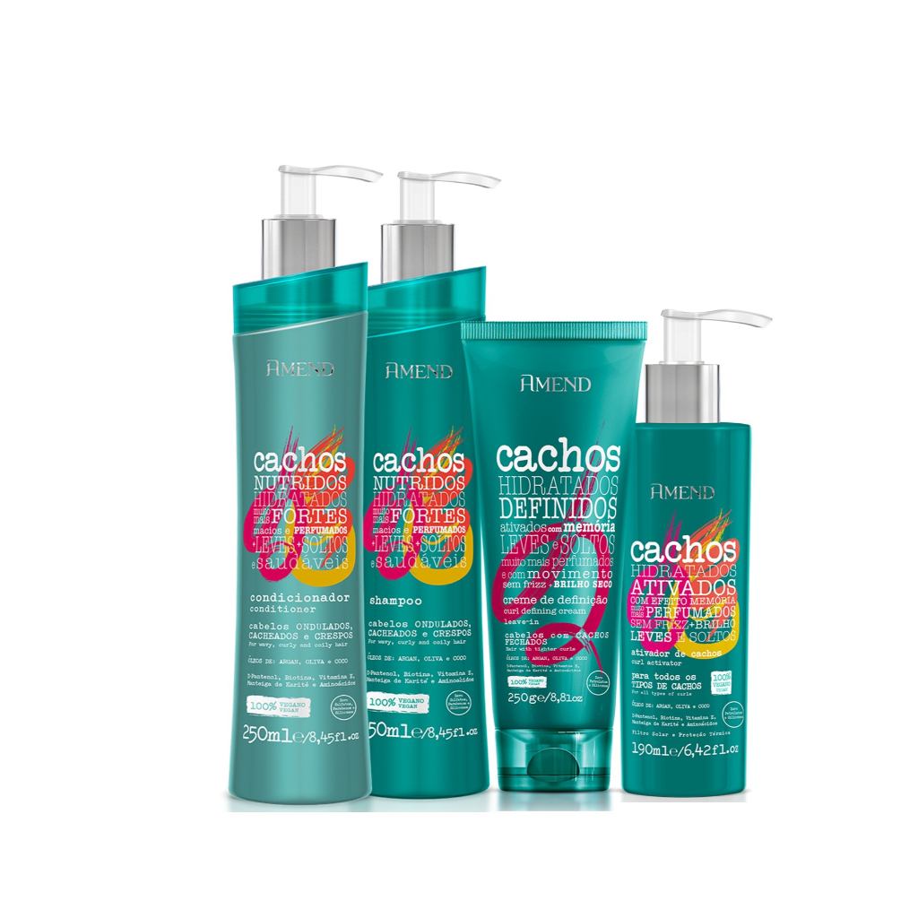 Amend Kit Cachos  3 Passos + leave-in Cachos Fechados