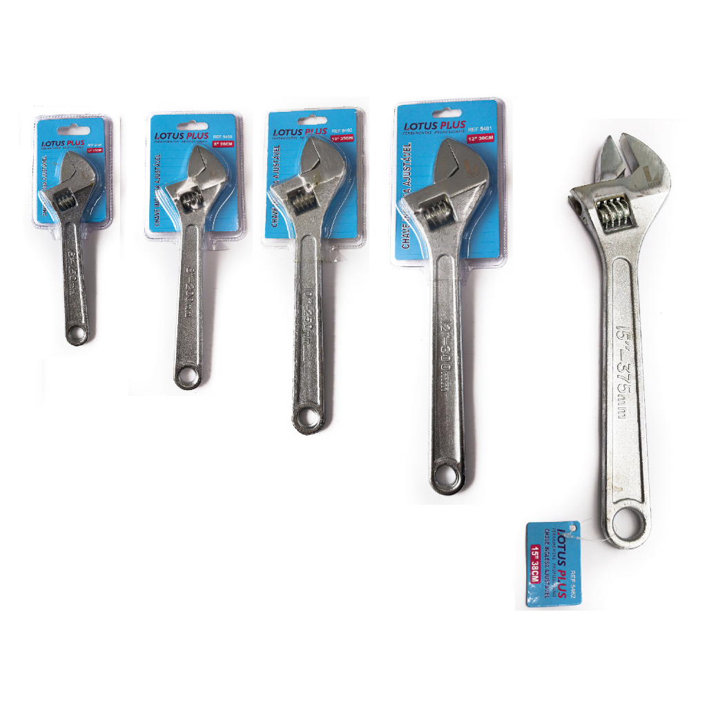 Kit 5 Chaves Inglesas Heavy Duty Ajustável 6, 8, 10, 12 E 15 Pol Lotus