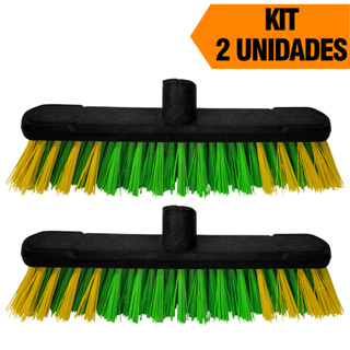 Kit 2 Vassouras Lava Casa Plástico Esfregão Limpeza Externa em Oferta na Shopee