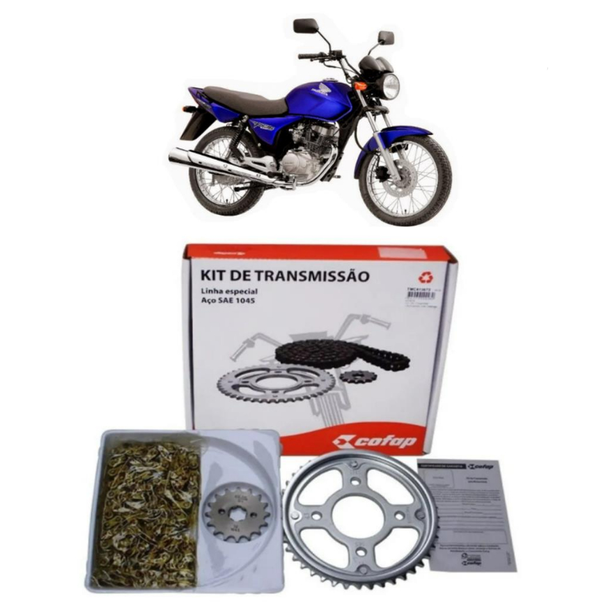 Kit Relação Transmissao Cg Titan Fan 150 2004 2005 2006 2007 2008 2009 2010 201