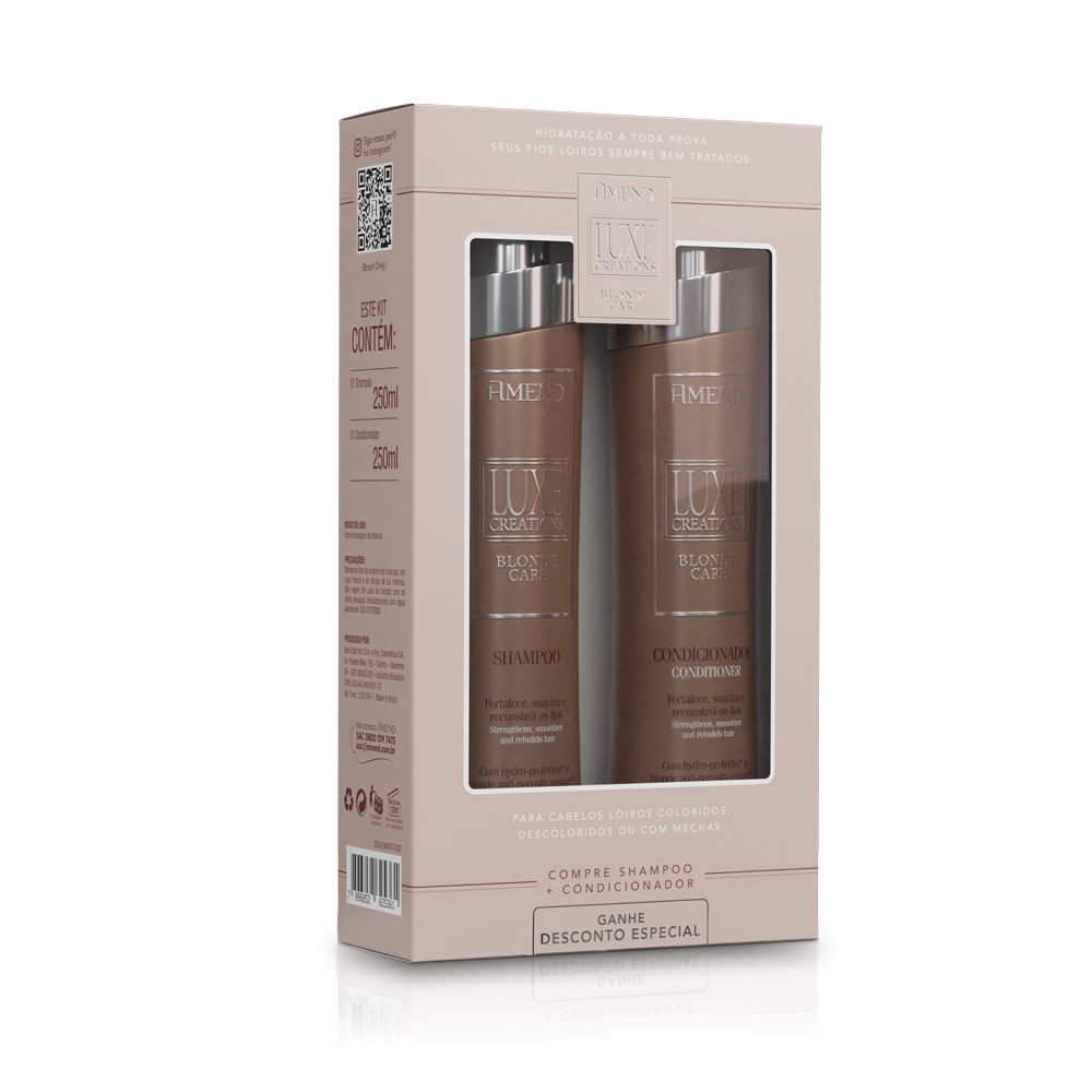 AMEND KIT LUXE CREATIONS BLONDE CARE SHAMPOO 250ML + CONDICIONADOR 250ML em Oferta na Shopee
