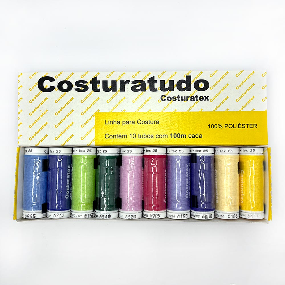 Kit com 10 und de Linha Retrós Costura Costuratex em Oferta na Shopee