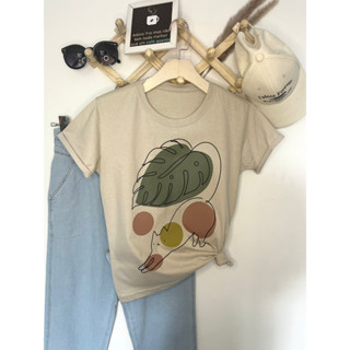 Camiseta blusa T-Shirt Feminina Algodão Gola Careca simples casual e confortável Padrão de gatinho preguiçoso