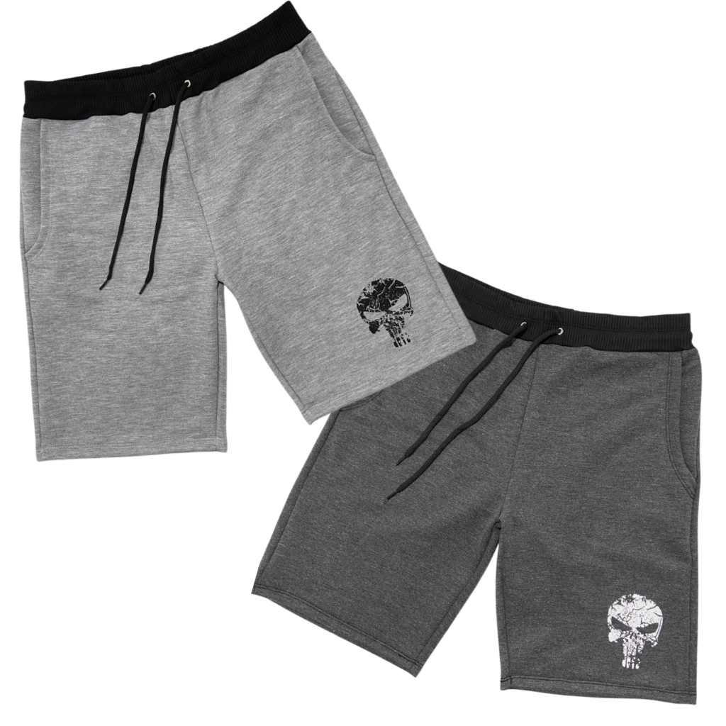 Kit 2 Bermudas Masculina Moletom Moletinho Treino Academia Caveira em Oferta na Shopee