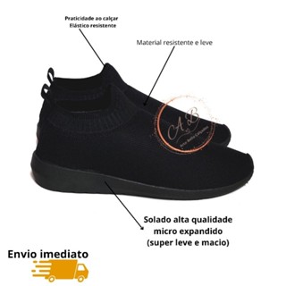 Tênis Feminino Meia Academia Calce fácil caminhada Casual Confortável Envio Imediato.
