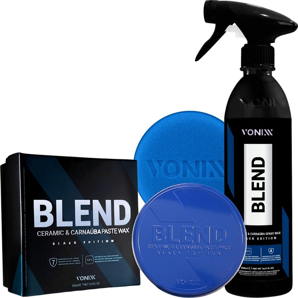 Blend Black Paste Wax 100ml + Blend Spray Black Edtion para Carros Escuros Vonixx em Oferta na Shopee
