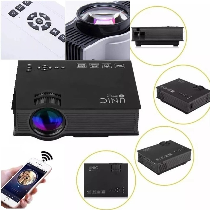 Mini Projetor Lcd nova versão COMPATIVEL celular android / ios  Portátil Wifi 1800 Lumens Data Show