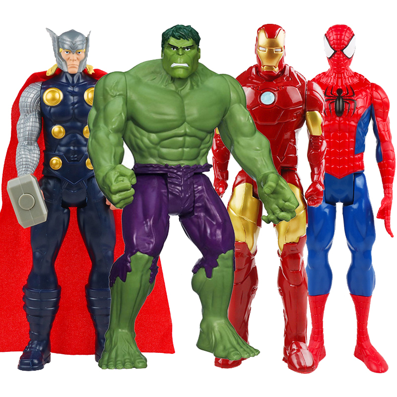 Heróis Marvel de 30 cm - Hulk, Homem de Ferro, Thor e Capitão América