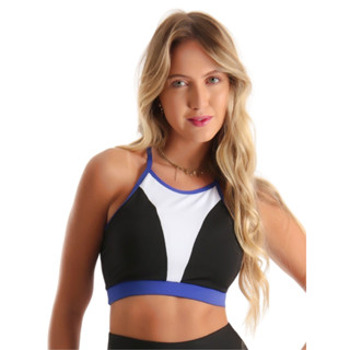 Top Tricolor Ginástica Suplex Roupa De Academia Feminina