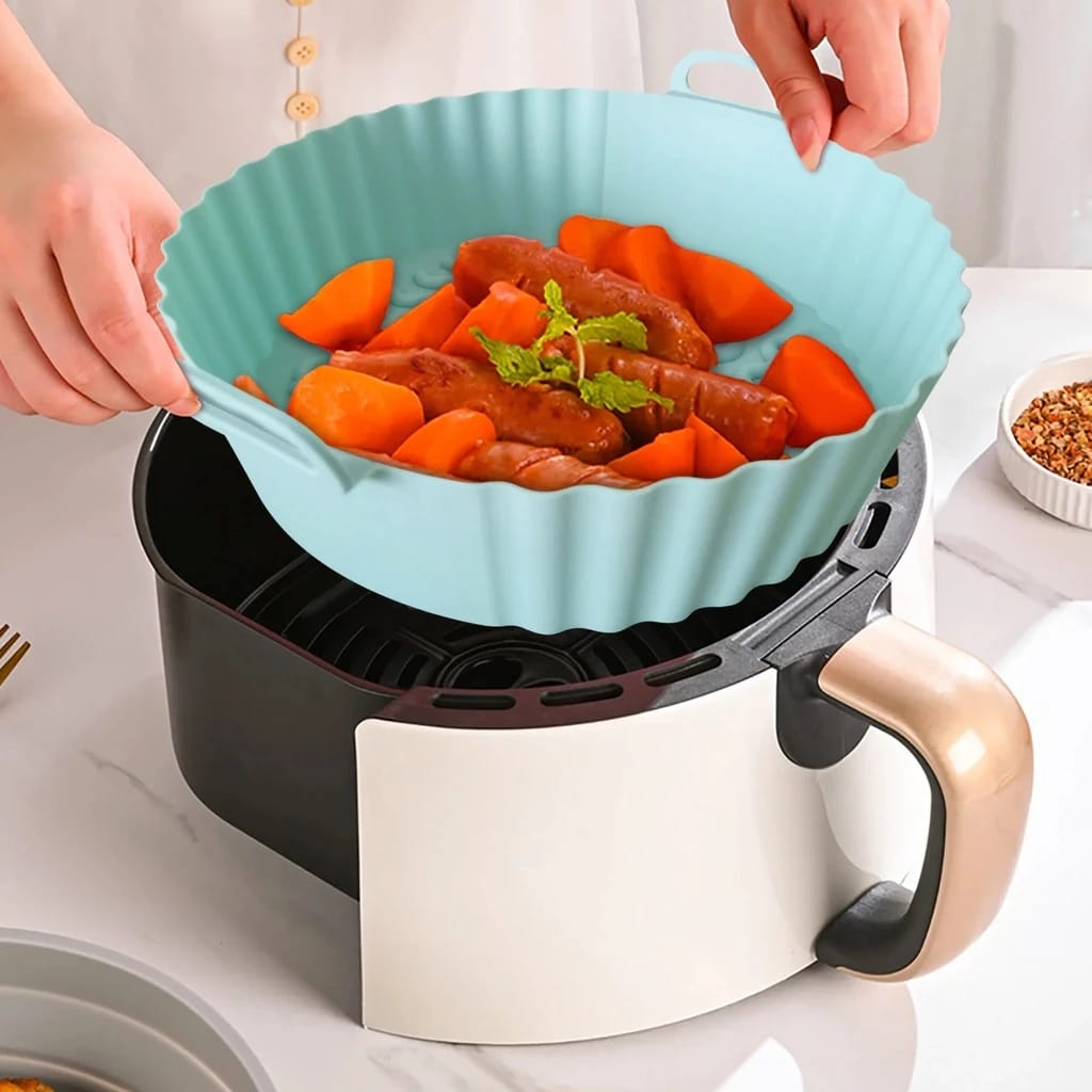 Forma Assadeira Para Fritadeira Air Fryer Em Silicone Flexível Lavável Cor aleatória