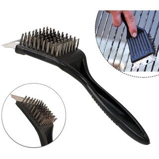 Escova Limpa Grelha 21cm Original Line Com Raspador Para Churrasqueira Chapa 2 em 1 em Oferta na Shopee