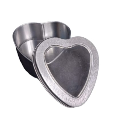 Kit 11 Caixinhas/ Caixa  Prata Coração Em Metal 6,5x3cm Lembrança