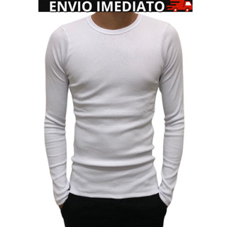 Camisa Canelada Manga Longa Masculina Slim