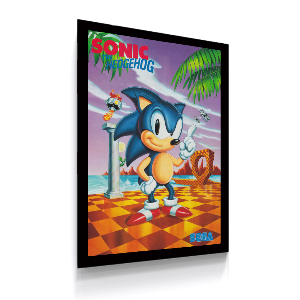 Poster Quadro Decorativo Sonic Sega Master System Mega Drive Video Tamanho 21 x 30 cm