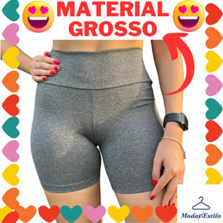 Shorts Legging Meia Coxa Reforçada Fitness Feminino Tecido Grosso Resistente Academia Crossfit