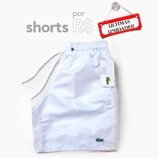 Short Bermuda Branca Piscina Praia Academia Treino Liso PP ao G3 Réveillon Ano Novo