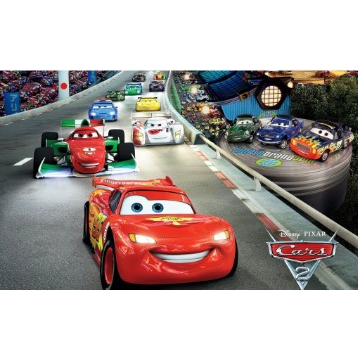 Papel de Parede Relampago Mcqueen e Amigos 1,30m Altura por 2,50m Largura