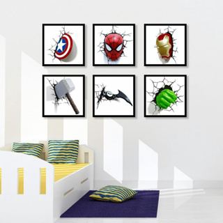 Kit Quadros Decorativos Mosaico 6 Peças Super Herois Vingadores Avengers Quadrinhos Desenho Decorar em Oferta na Shopee