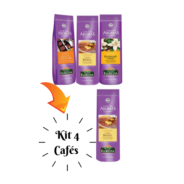 Kit Café Floresta Aromatizado 4 Cafés Aromatizados Gourmet(Escolha os Sabores de Sua Preferência)