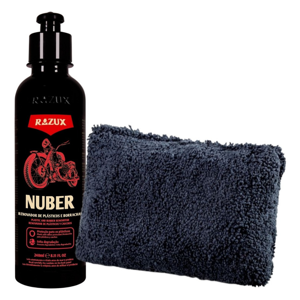 Renovador De Plásticos E Borrachas Aplicador Microfiba Razux em Oferta na Shopee