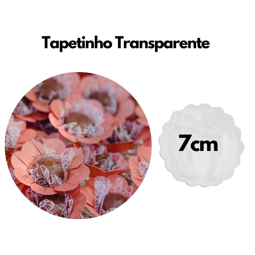 500 Tapetinho Jufiori 7 Cm Fundo Doces  Ideal para proteger doces Transparente