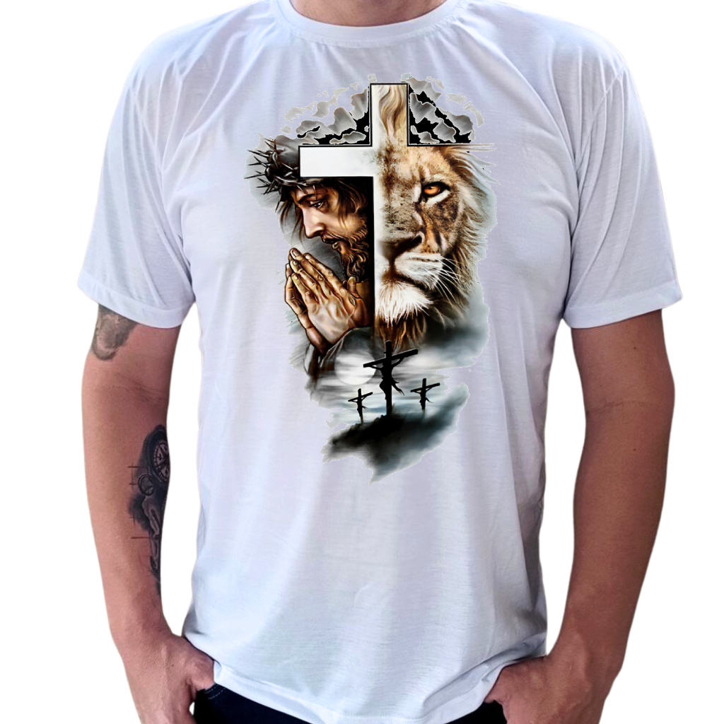 Camisa Camiseta Blusa Masculina Moda Cristã Leão de Judá Vários Modelos Moda Masculina — R$ 27,95 em Shopee, 53% OFF