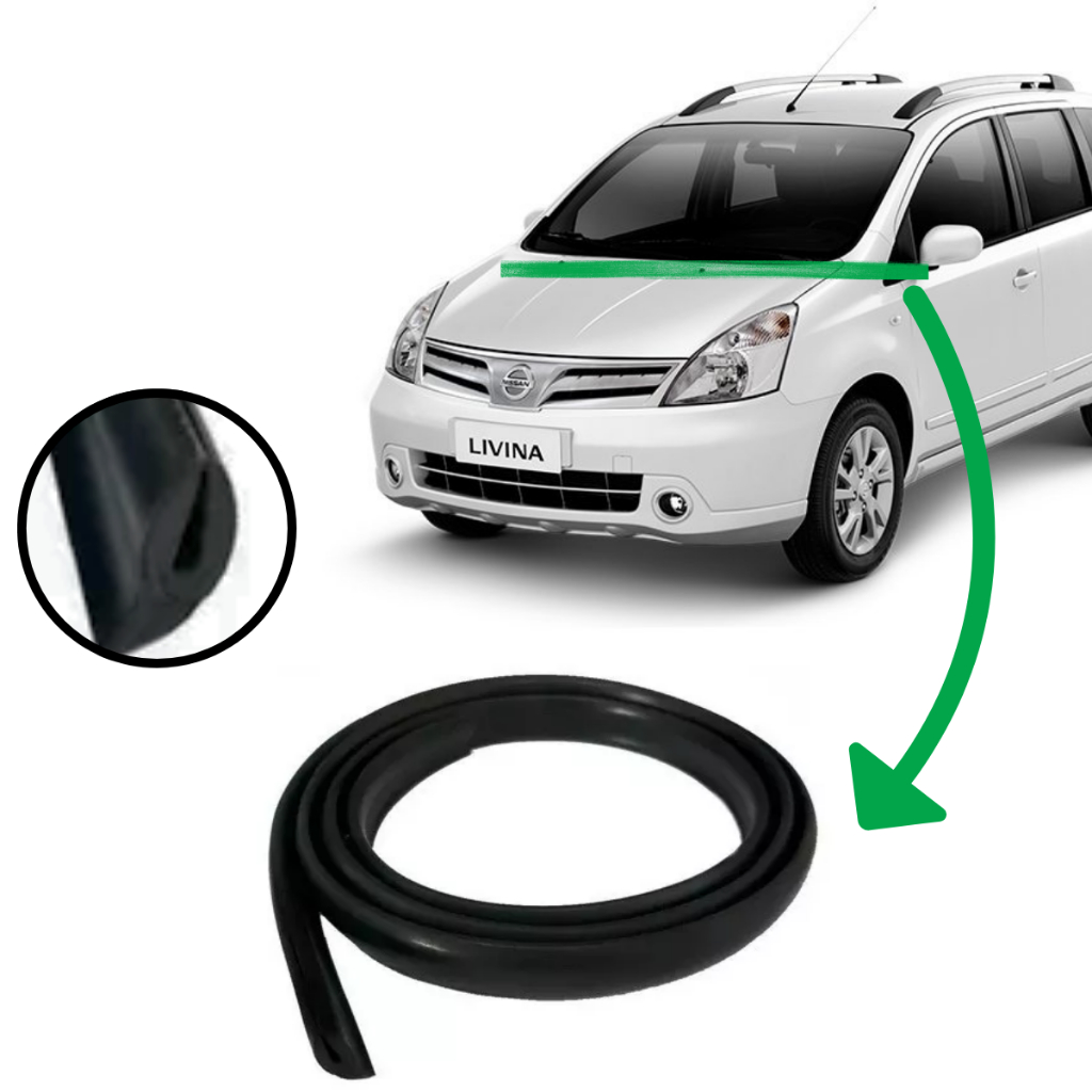 Borracha Friso Acabamento Churrasqueira Parabrisa Compativel Nissan Livina