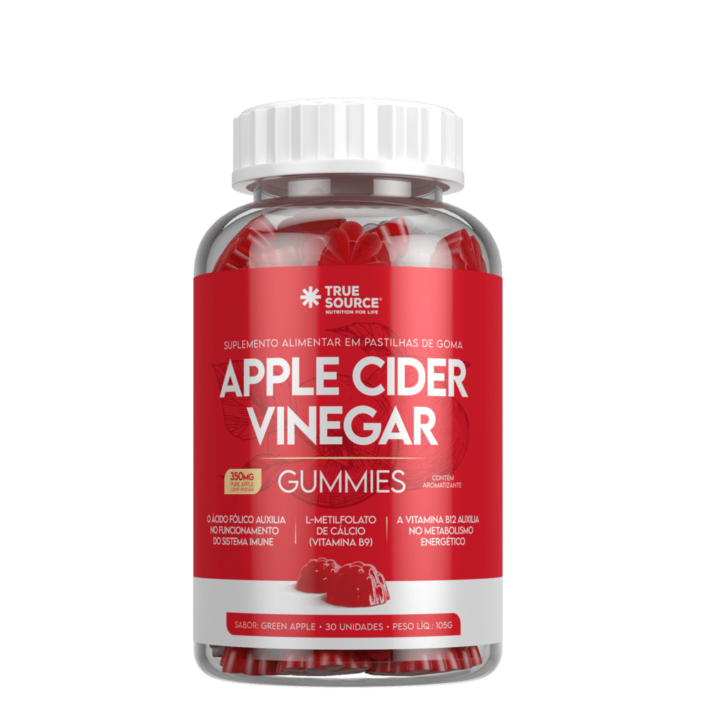 True Apple Cider Vinegar Gummies 30 Unidades - True Source Sabor Green Apple - F