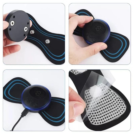 Mini Massageador Elétrico Portátil Cervical EMS Alivia Dores Corpo Pescoço Vem Embaragens Com 8 Modos e 19 Velocidades