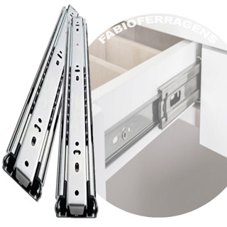Par Corrediça Telescópico Armario Gabinetes Gaveta De 35cm Zincada - 30kg  (Altura 3,5cm x largura 1,27cm)