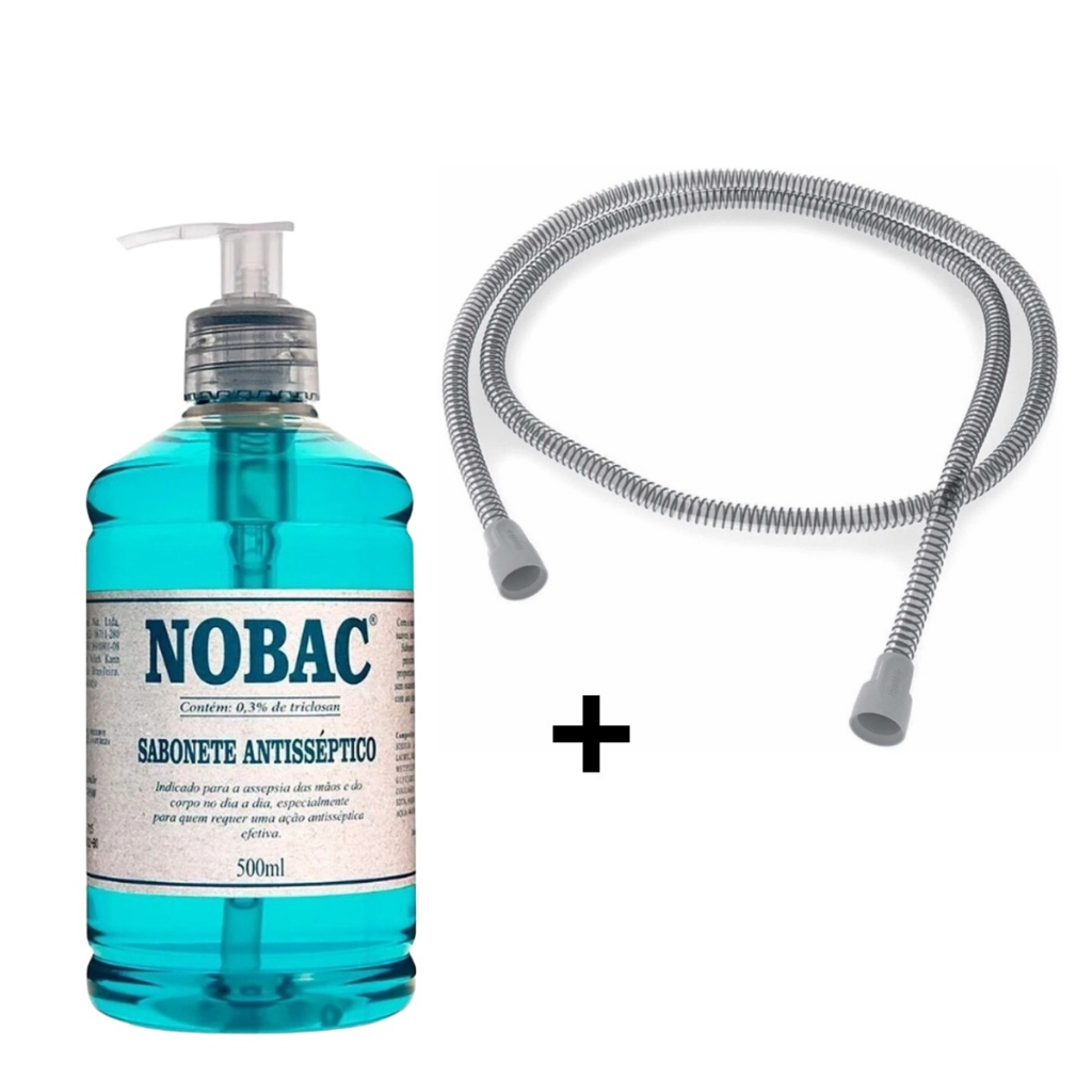 Kit Traqueia Slimline Resmed Original + Sabonete Antisséptico Nobac 500ml - P/Cpap/Bipap/Vpap