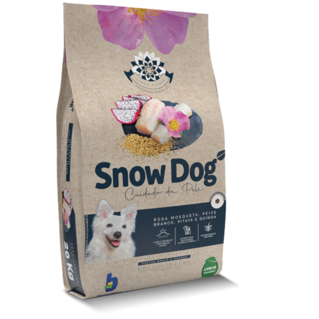 Ração Snow Dog Flores Cuidado Da Pele Cães Adultos Médio E Grande 15kg em Oferta na Shopee