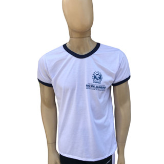 Camisa De Escola Nova Estadual Modelo Novo gola Azul Adulto