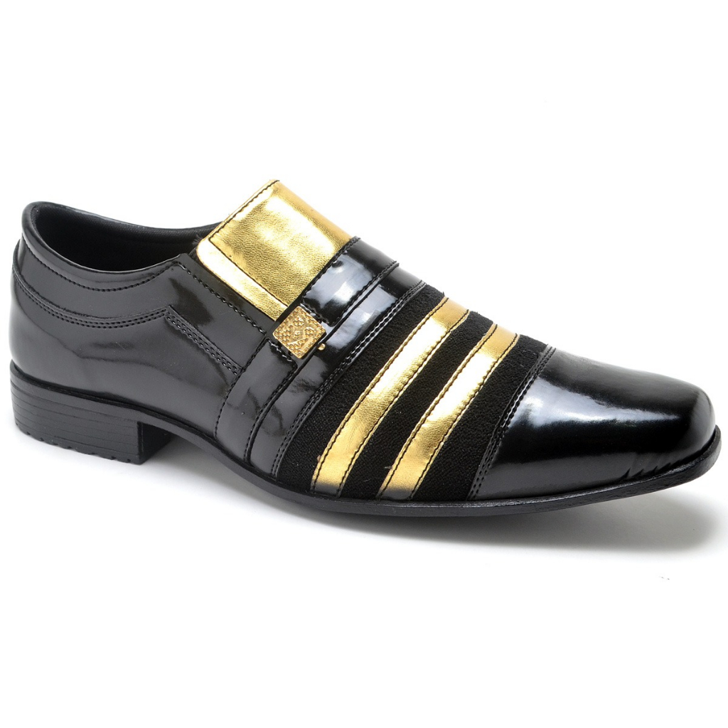 Sapato Social Masculino Verniz Preto Elegance