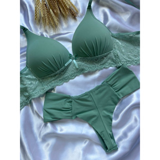 Conjunto bojo Confort de calcinha e soutien com detalhes em renda luxo novidades para sacoleiras revendas- Yully Lingerie
