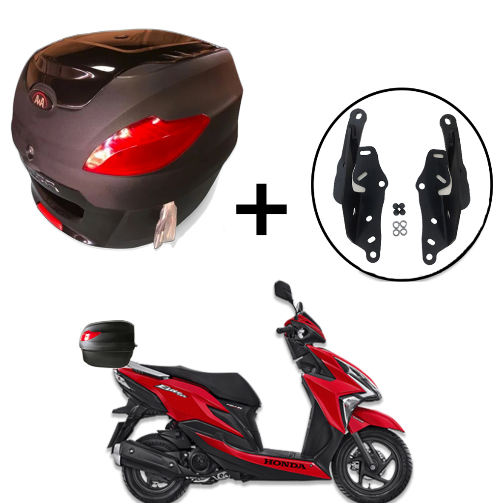 Baú 41 litros Awa Pross com bagageiro para Honda Elite 125 até 2024 em Oferta na Shopee