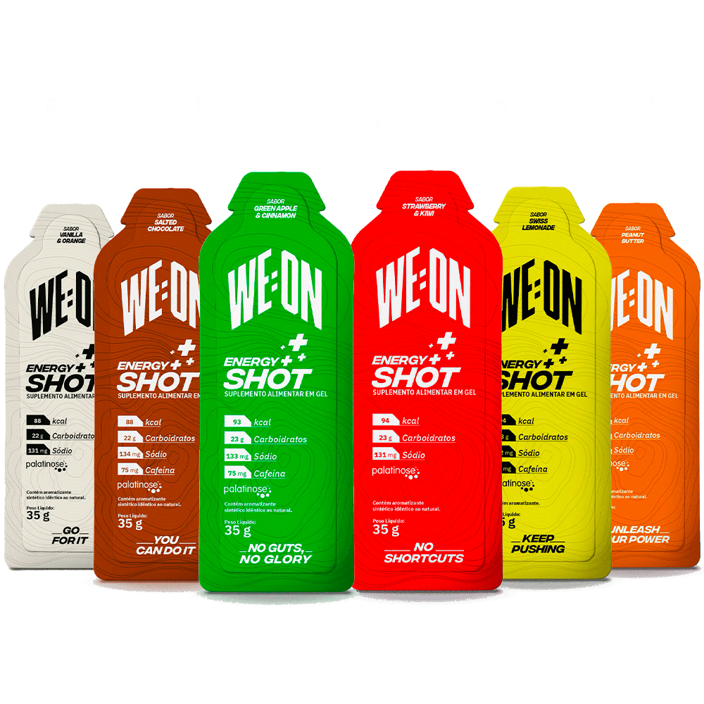 Energy Shot Gel We:On Kit 6x Sachês de 35g Cada Suplemento em Gel de Carboidrato Vegano - Bike Pedal Endurance We On