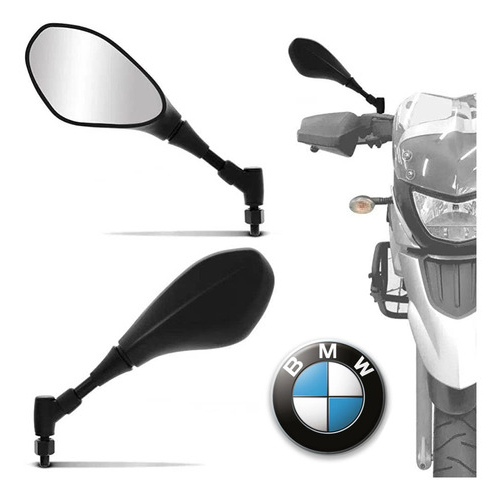 Retrovisor Bmw F800 Moto Honda Giro 360º Cb Xre Cg Titan Fan Haste Curta
