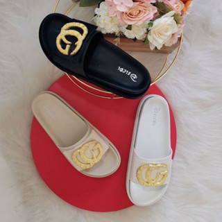Mulheres Chinelo Sandália Slide Nuvem PROMOÇÃO | Delcol decoração douradas ref:910-2